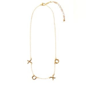 Gold XOXO Block Letter Chain Necklace